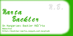 marta backler business card